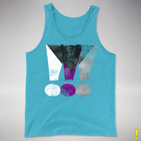 Demisexual Pride Grunge Exclamation Points Premium Tank Top - Aqua Triblend